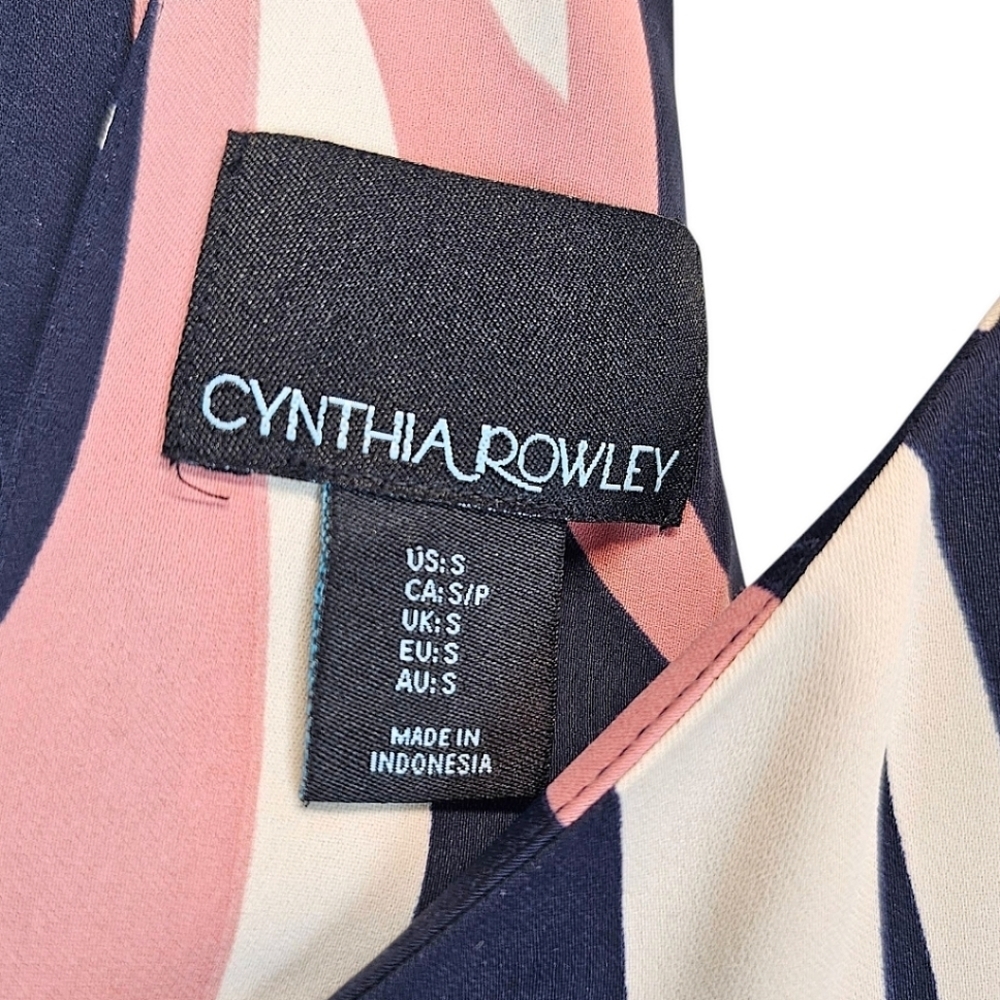 Cynthia Rowley Floral Halter Maxi Dress Sz Small Navy Summer Vacation Resortwear - Picture 15 of 16